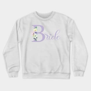 Hand painted pink floral bride illustration Crewneck Sweatshirt